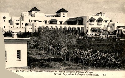 Rabat, La Nouvelle Résidence, Jardins, Architects, Prost, Laprade, Postcard