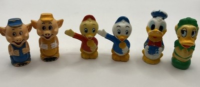 Vintage Rare Disney Pencil Toppers Pigs/Daisy& Donald Duck/ Donald s Nephews