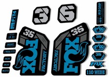 FOX 36 Fork Decal Sticker Set 2021 Factory MTB Suspension Graphics   Blue Gray
