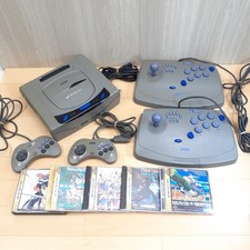 Sega Saturn Console Japan Gray with 2 Arcade Virtua Stick Controllers & 5 Games