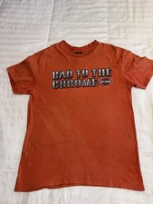 Harley Davidson Bad To The Chrome Las Vegas NV Orange Sz L T-Shirt
