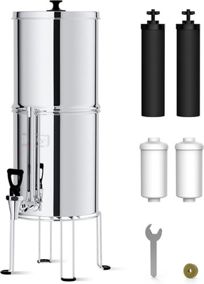 #ad Waterdrop Gravity fed 2.25G Stainless Steel Water Filter System with 4 Filters $146.40