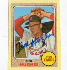Autographed Dick Hughes Cardinals 1968 Topps #253 nrmt