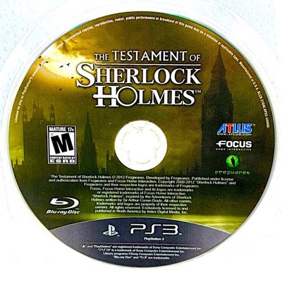 The Testament of Sherlock Holmes PS3 Sony PlayStation 3 Blu-Ray 2012 Tested