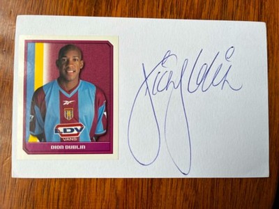 Handsignierte Dion Dublin Postkarte ''Aston Villa''