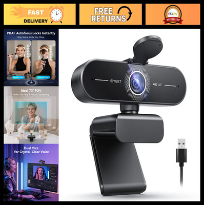 4K Streaming Webcam with PDAF Autofocus for Gaming & Video Calls - High-Quality