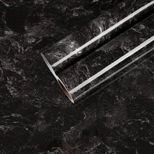 Marble Countertop Peel and Stick Waterproof Light Black Marble Contact Paper ...