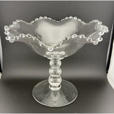 Vintage Imperial Glass Candlewick Ruffled 400/103c 10" Compote