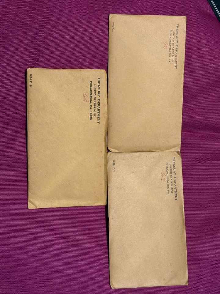 Set of 3 US Mint 1962, 1963,1964 UNOPENED Silver Coin Sets - Image 2 of 3