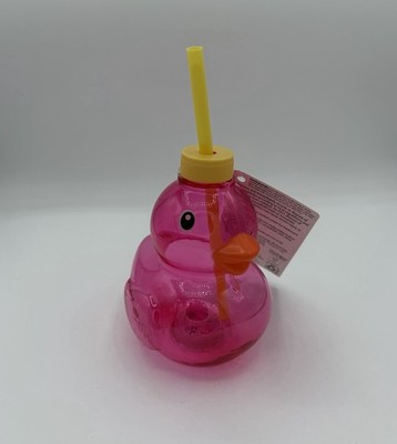 Pink Duck Tumbler Light Up Cold Drink Cup Straw 15 fl. oz 5  x 4''