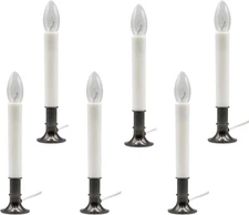 Creative Hobbies Electric Window Candle Lamps with Pewter Plated Base 