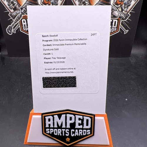 2026 Immaculate Baseball Trey Yesavage Gold Premium Mem Auto Redemption /10