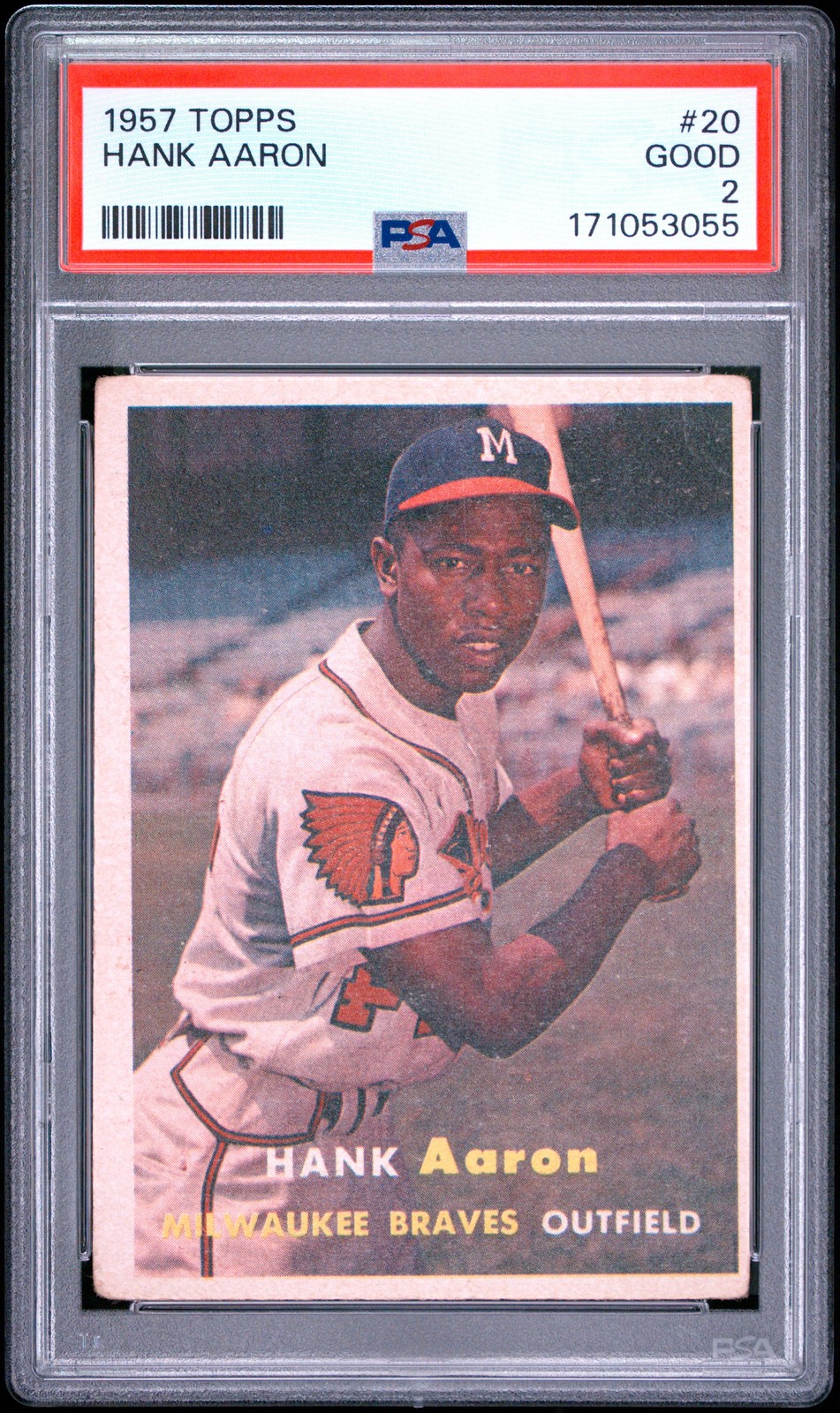 1957 TOPPS #20 HANK AARON PSA 2