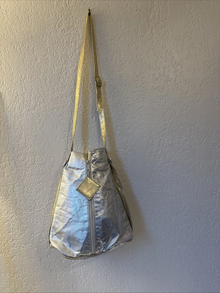 Paul Joseph Monedero Bolso de Hombro/Bolso Bandolera Cuero Metálico - Versátil Nuevo sin Etiquetas Foto 2 de 4