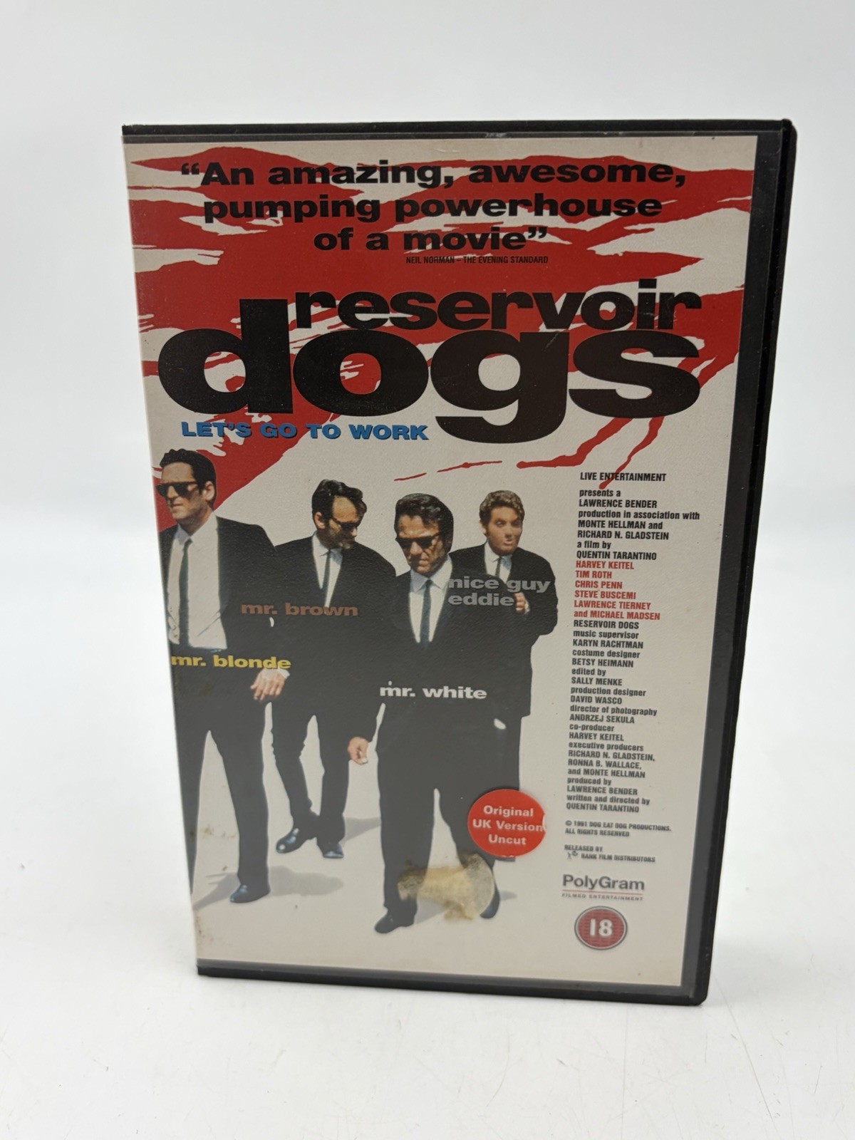 RESERVOIR DOGS (1992) VHS Video Ex-Rental BIG BOX Version UK PAL UK