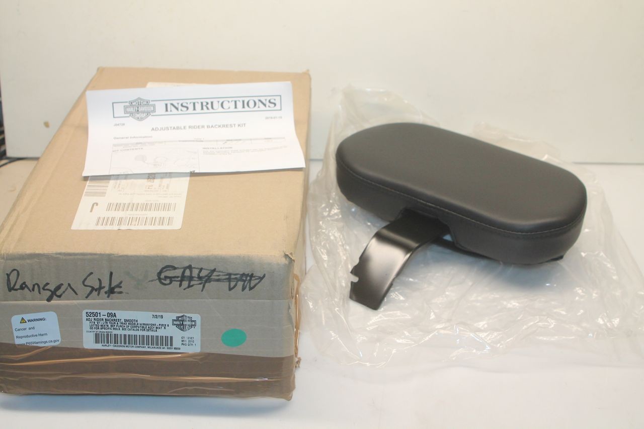 Dosseret pilote haut de gamme réglable finition lisse Harley Touring 52501-09A