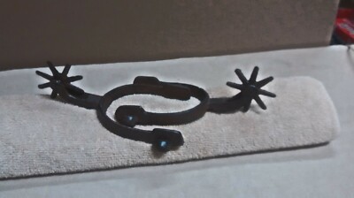 2  Silver Cast Iron Spurs Rodeo Cowboy Western Rustic Home Decor Spurs