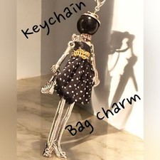 Silver Bag Lady bag charm/keychain. Moveable charm. Brand new