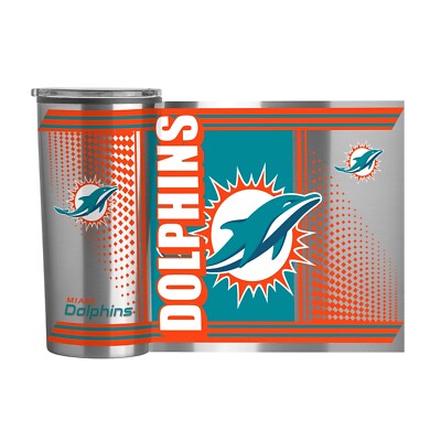 Miami Dolphins NFL 20oz Fusion Stainless Steel Travel Tumbler FREE SHIP