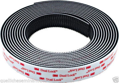 Dual lock SJ 3550 3M adesivo 50cmX25 MM GOPRO TELEPEDAGGIO CRUSCOTTO nero