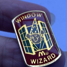 Vtg McDonalds Employee Window Wizard Gold Tone Lapel Pin