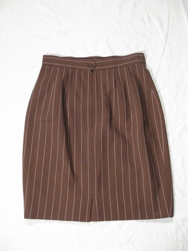Louis Feraud Women’s Skirt Size US 4/ UK 8 Brown 100% Wool Pencil Career Work - Picture 2 of 4