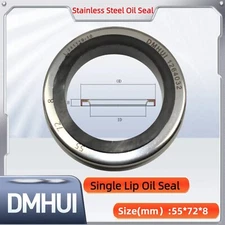 Oil Seal 55x72x8 Single Lip Seal Stainless Steel Oil Seal PTFE SS 55×72×8