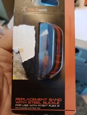 Blackweb Replacement Band for Fitbit Flex 2 - Black, Red Stripe - New