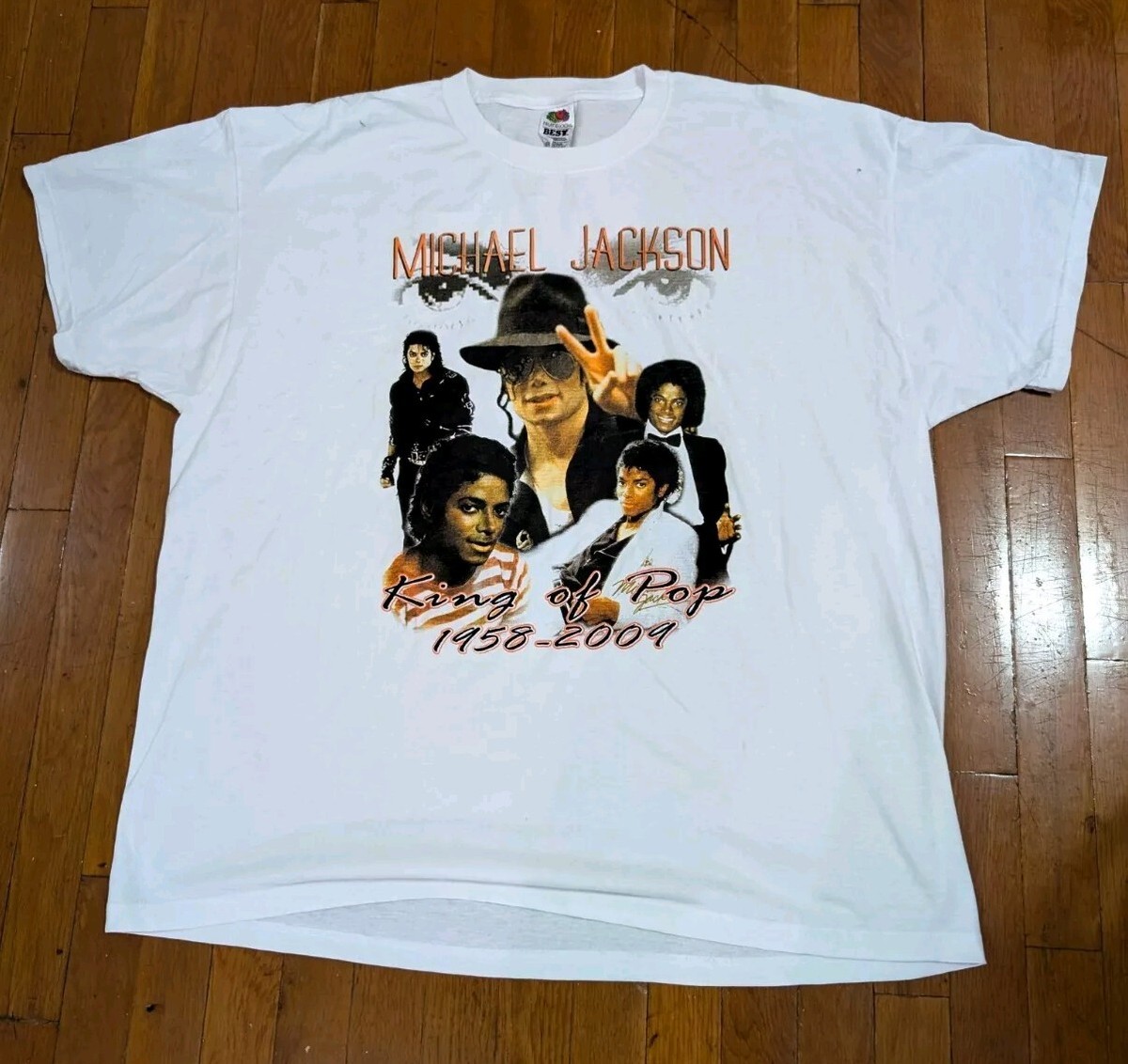 Vintage Y2K Micheal Jackson King of Pop Memorial Rap Tee 1958-2009
