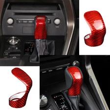 1PCS Red Real Carbon Fiber Gear Shift Knob Handle Cover Fits 16-21 RX350 RX450H