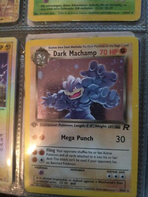 Dark Machamp Holo 10/82 1 Edition Team Rocket Rare Pokémon Karte