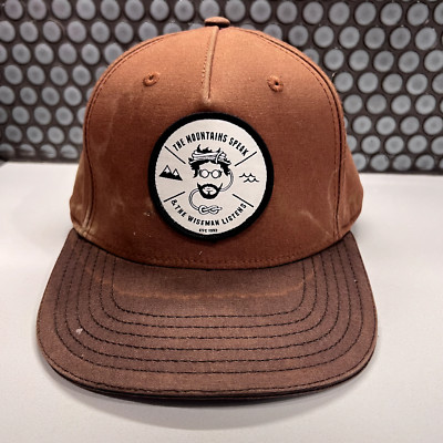 Prana Hat Cap Snap Back Beige Orange The Mountains Speak The Wise Man Listens
