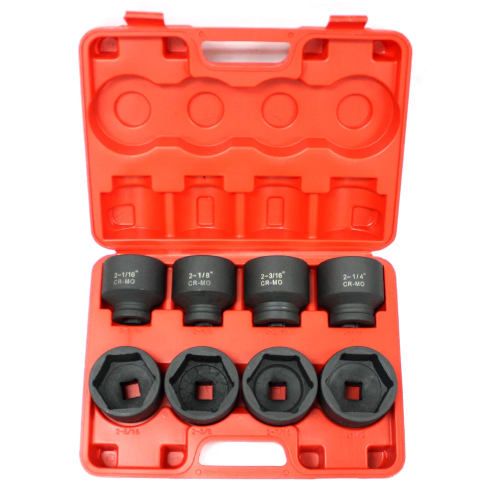 Enchufe de impacto de aire poco profundo Dr. SAE Jumbo CR-MO 2-16" a 2-1/2" 6 puntos 8 piezas 3/4" Foto 2 de 4