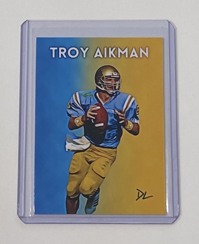 Troy Aikman Limited Edition Artist Signed UCLA Bruins Trading Card 