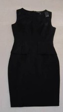TAHARI Carina Peplum Black Sleeveless Dress For Women Sz 8 - NWT $248