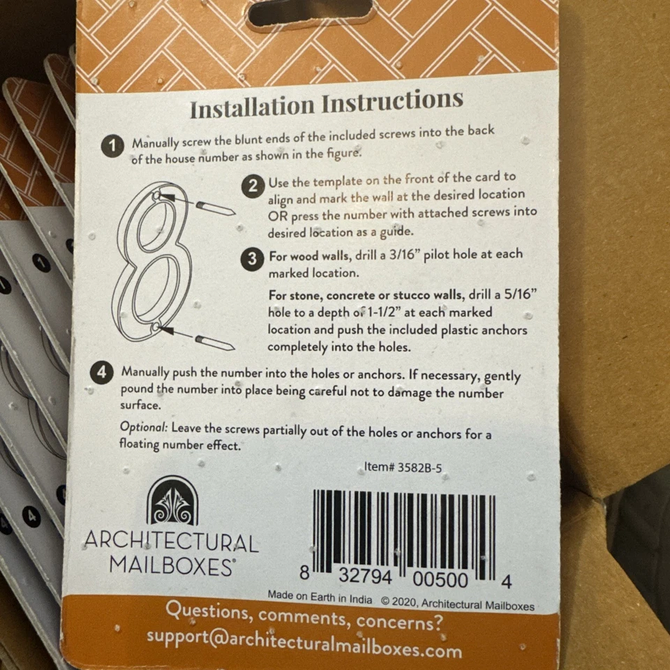 Architectural Mailboxes 4 in. Black Floating House Number 5 Case Of 10 - Image 2 of 4