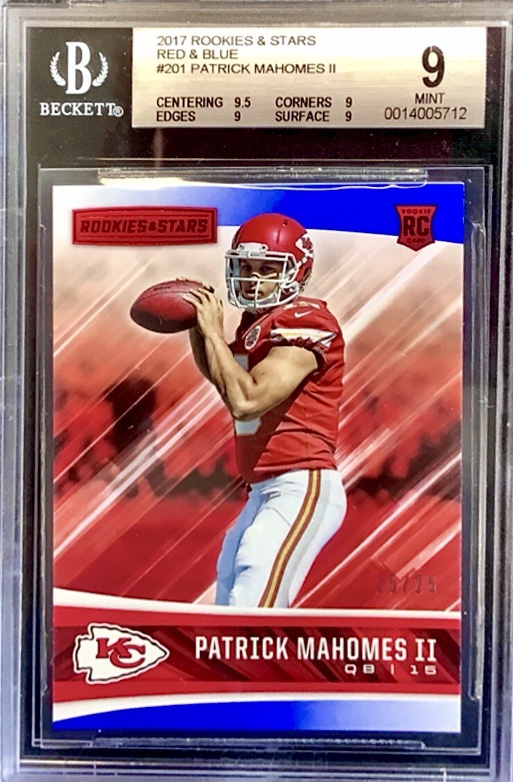 Jersey Number #15/25 BGS 9 RC Patrick Mahomes 2017 Panini R&S Red