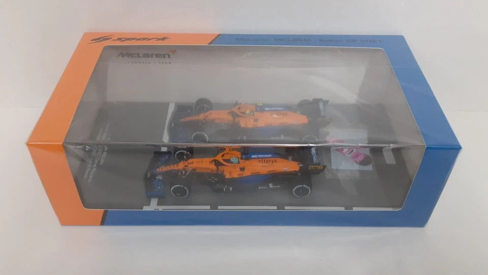 MODELLINO AUTO F1 SCALA 1:43 SPARK MCLAREN MERCEDES NORRIS RICCIARDO ITALIA 2021 - Immagine 2 di 4