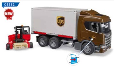 BRUDER - Carrier UPS Truck with Forklift - SCANIA Super 560R - 1/16...