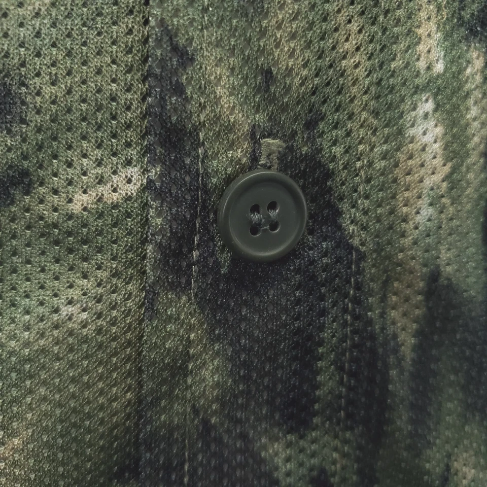 Camisa Arizona Para Hombre Grande Verde Camuflaje Malla Manga Corta Clásica Botón Foto 4 de 4