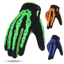 Mens Cycling Biker Racing Motorcycle Skeleton Goth Skull Bone Full Finger Gloves