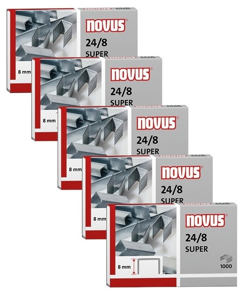 Novus Heftklammern Tackerklammern 24/8 Super Klammern Verzinkt 5000 StüCk-image