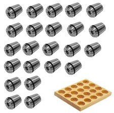 ER40 Collets Ø 4-26 mm DIN6499 B 472E 1mm Increment 23 Collets on Wooden Strip