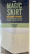BRAND NEW in PACKAGE  Magic Skirt Bedskirt  Ivory / Off white  King bed NWT