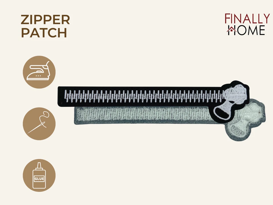 Lang gerader Reißverschluss Patch - Aufbügler für Kleidung, Patches, Bügelbilder - Bild 2 von 4