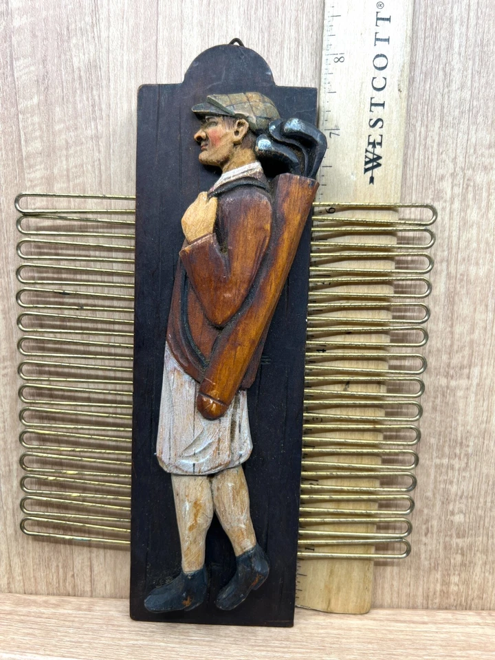 Suporte de gravata vintage golfe 30 gravata década de 1930 tema golfista arte de parede - Imagem 2 de 4