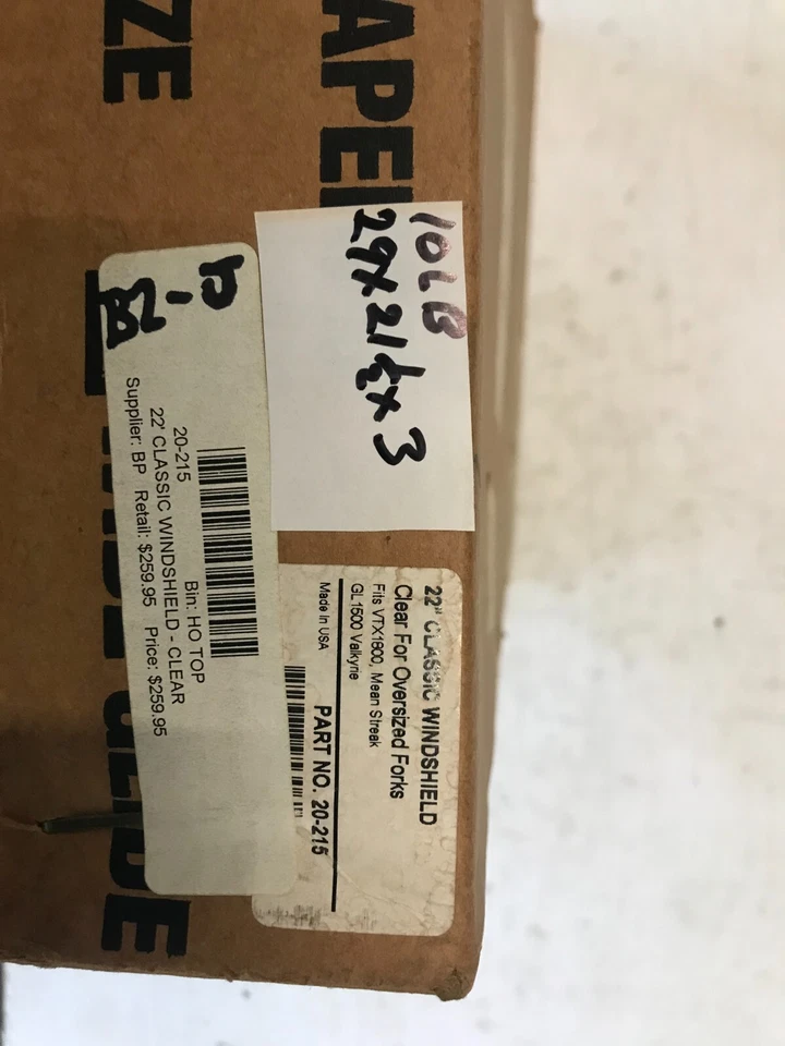 B2J Show Chrome Classic Windshield Clear 22" Honda VTX 1800 Mean Streak 20-215 - Image 2 of 4