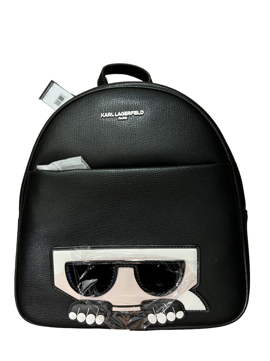 Karl Lagerfeld Paris BLACK Logo BACKPACK MEDIUM SZ NEW$198  display picture 1