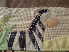 Lambs  Ivy Safari GIRAFFE Monkey Lion Valance BROWN CIRCLES GREEN SOFT CHECKS