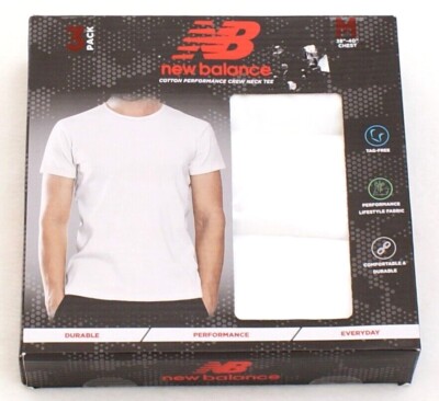 新作限定BASIC CREW NECK PACK TEE New Balance White Crew Neck Tee Shirt 3 in Package New in